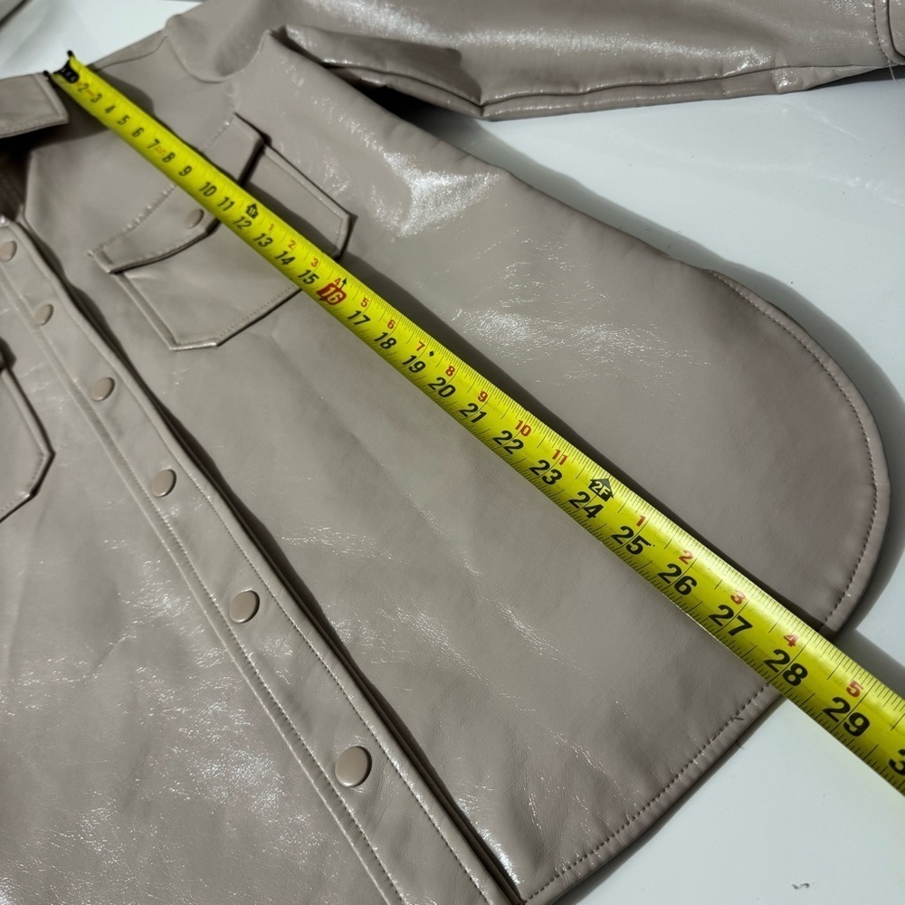 TOPSHOP Beige faux Leather minimalist  Normcore Scandi girl Jacket - Picture 5 of 7